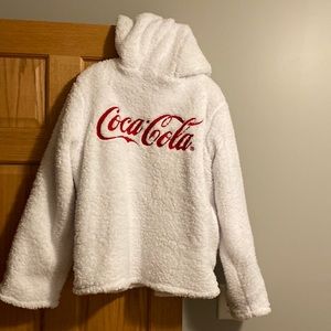 Coco Cola jacket from Disney World, worn once. It is white fleece.